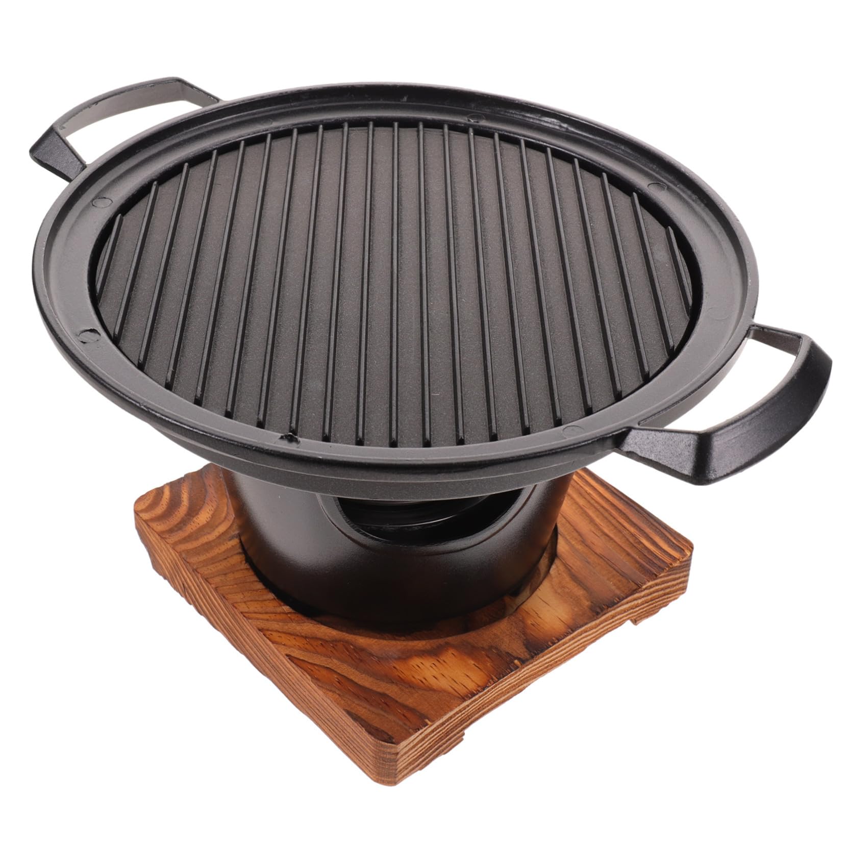 Parrilla Portátil para Barbacoa Mini para 2-3 Personas Negra | Aleación de Aluminio y Madera , Uso en Camping y Hogar , Apta para Maíz y Carne