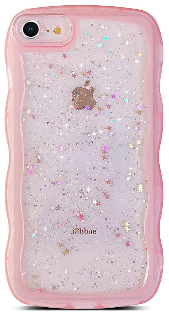 Amazon.com: Qokey for iPhone SE/iPhone 8/7 Case,Cute Clear Glitter