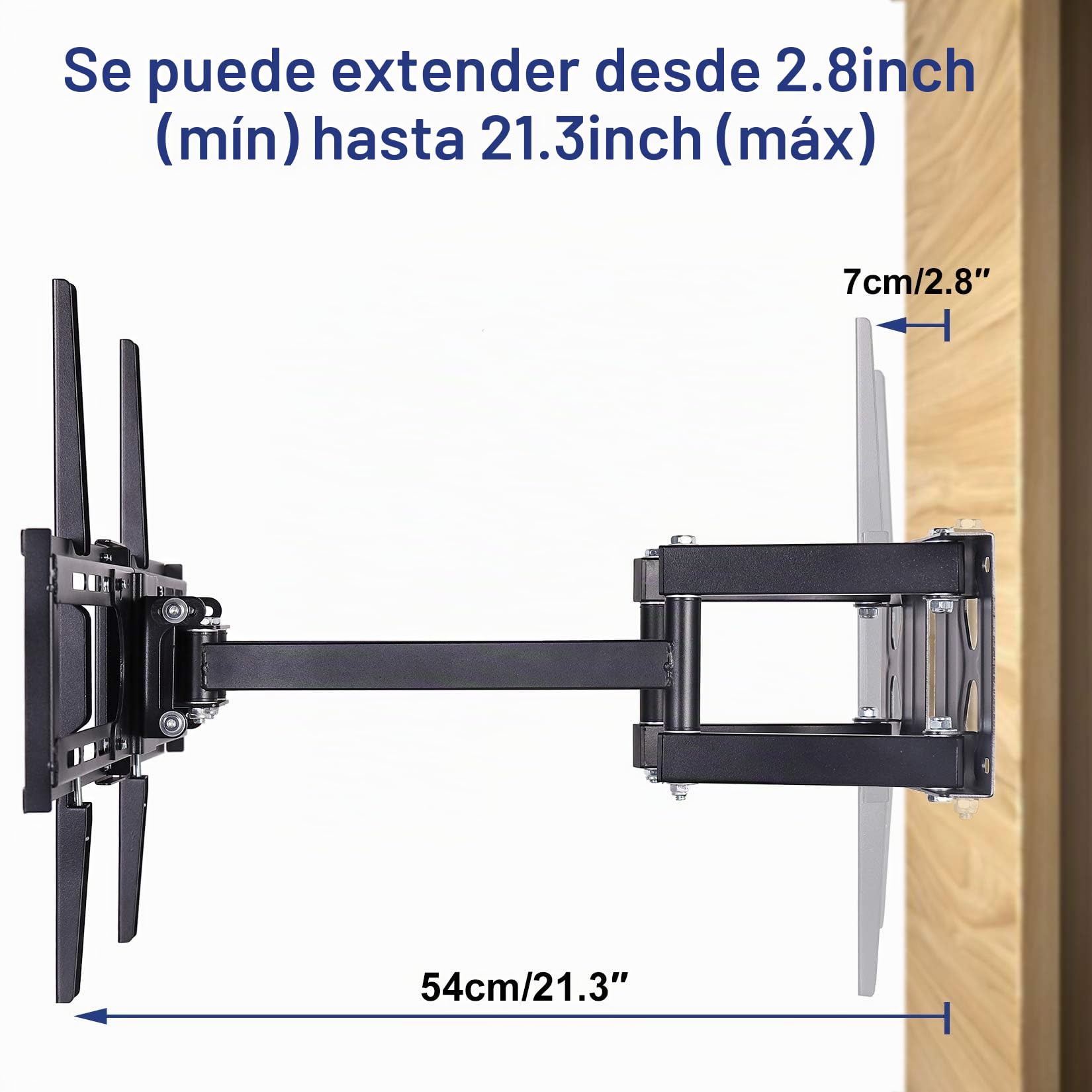 Medla Soporte de Pared para TV Giratorio, Soporte Pared TV para Esquina inclinable para televisores de Plasma LCD LED de 32-65 Pulgadas VESA 600 x 400 Soporta 45 kg