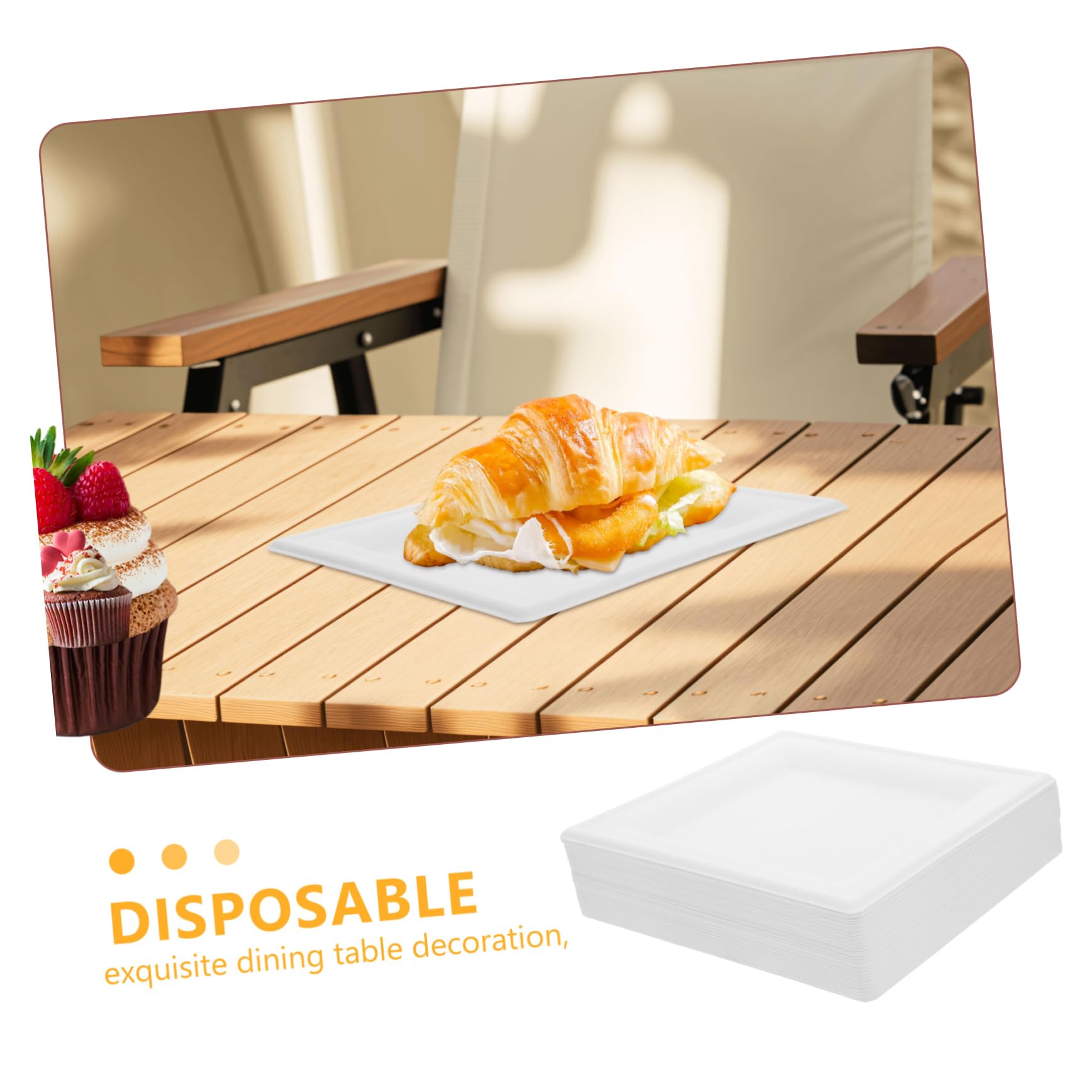VALICLUD 50piezas Bandeja De Cartón Desechable Para Fiestas Cenas y Reuniones Platos De Papel Para Comida Unidades Color Para Picnic Camping y Celebraciones