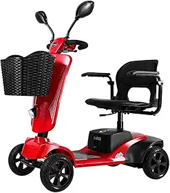 Scooter elétrico de 4 rodas para adultos Scooter de mobilidade elétrica Scooter de viagem para idosos pesados, corrimão dobrável e que pode ser aberto, andador de 4 rodas para idosos