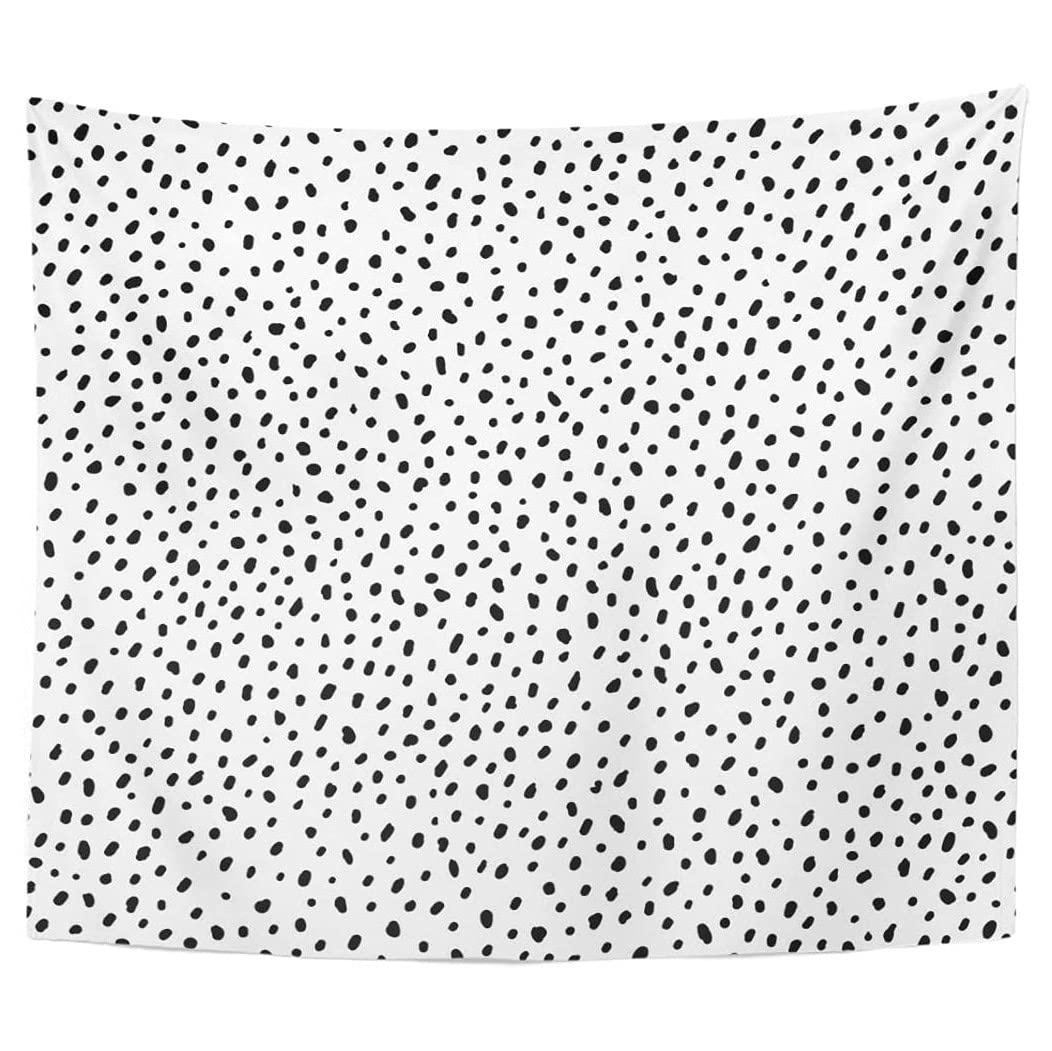TOMPOP Tapestry Polka Dot Simple Structure Abstract Many Scattered Pieces Black White Home Decor Wall Hanging for Living Room Bedroom Dorm 60x80 Inches