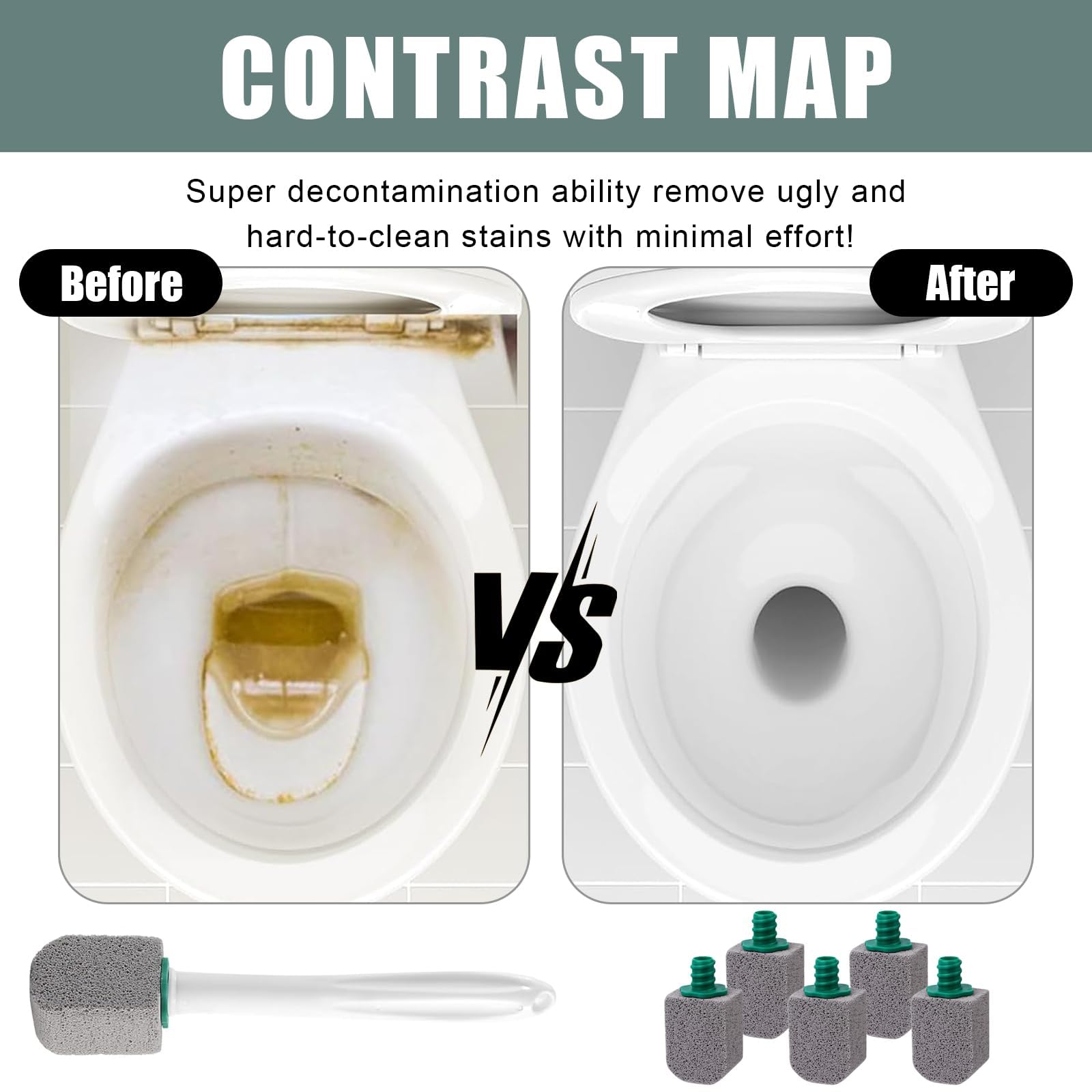 4 Pezzi Pietra Pomice per WC Con Manico - Cleaning Block per Ceramica, Pulizia e Detergente per Bagno e Cucina