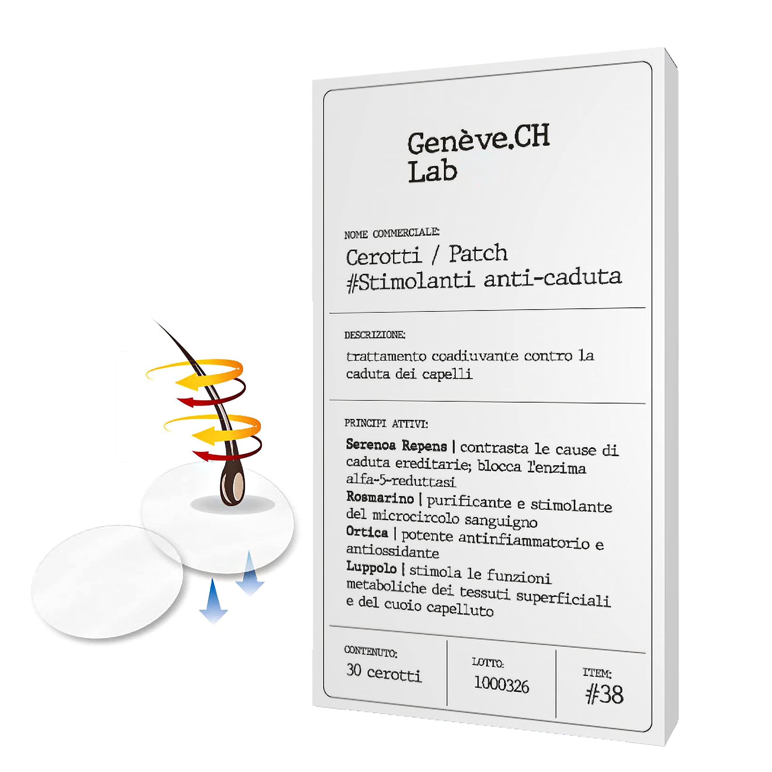 Cerotti Patch Stimolanti Anti-caduta | 30 cerotti