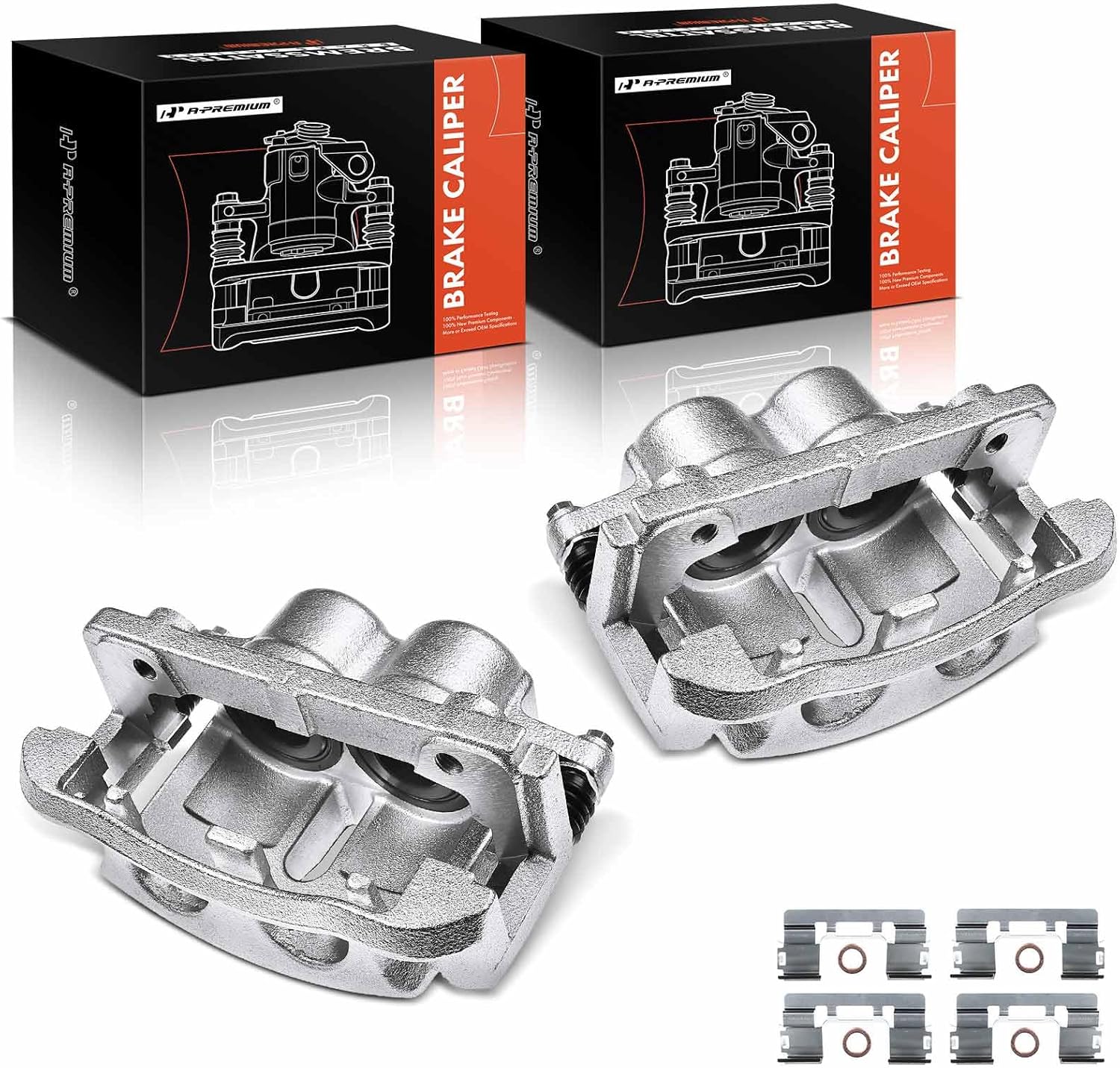 A-Premium Disc Brake Caliper Assembly with Bracket Compatible with Select Ford Models - For F-150 2004 - Front Driver and Passenger Side, 2-PC Set