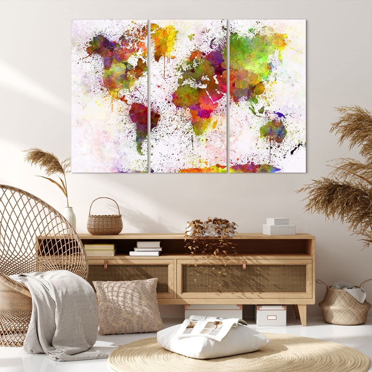 Stampe da Parete 165x110 cm Quadro su Tela Mappa del Mondo Viaggi - 3701