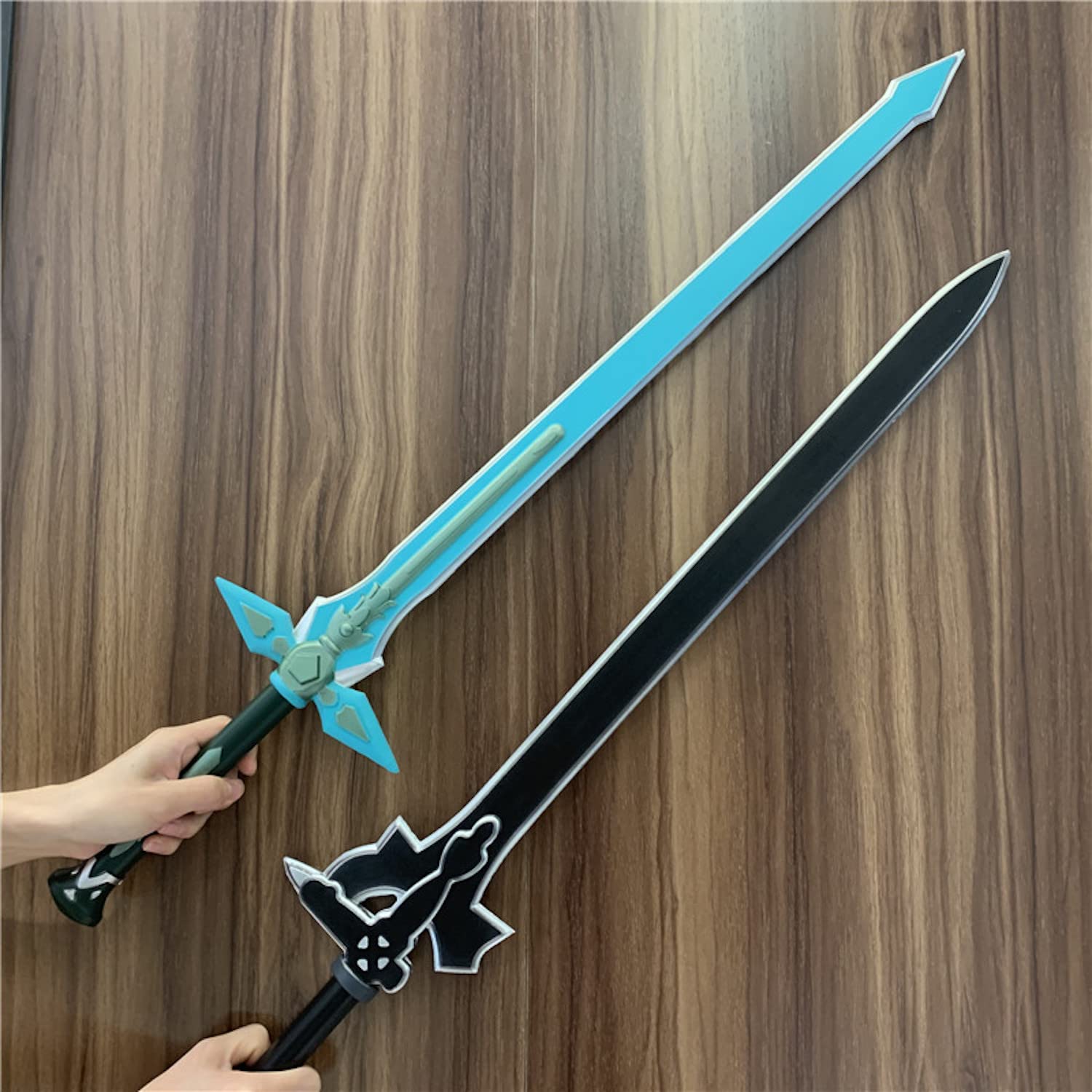 Halloween Prop Foam Kirito Kirigaya Dark Repulsor Elucidator LARP Espada Set 2pcs Azul y Negro