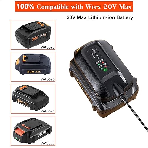 Miniatura 5 de WA3742 Reemplace el cargador de batería de litio worx 20v WA3742 WA3732 para cargar la batería de litio Worx 20V MAX WA3520 WA3525 WA3512 WA3512.1