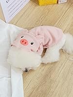 Vista 5 de QWINEE Sudadera con capucha para perro de cerdo, abrigo cálido para cachorro, sudadera para Navidad, Halloween, disfraz de perro, ropa de invierno