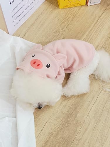 Miniatura 5 de QWINEE Sudadera con capucha para perro de cerdo, abrigo cálido para cachorro, sudadera para Navidad, Halloween, disfraz de perro, ropa de invierno