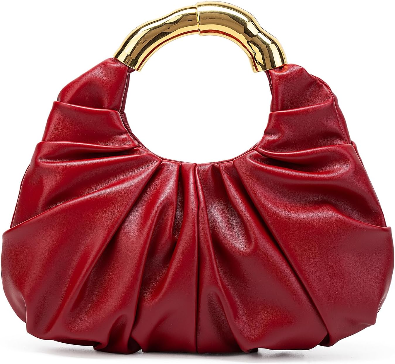Clutch Purse for Women Soft Pleated PU Evening Clutch Handbags Cloud-Shaped Handle Bag for Wedding Prom Party