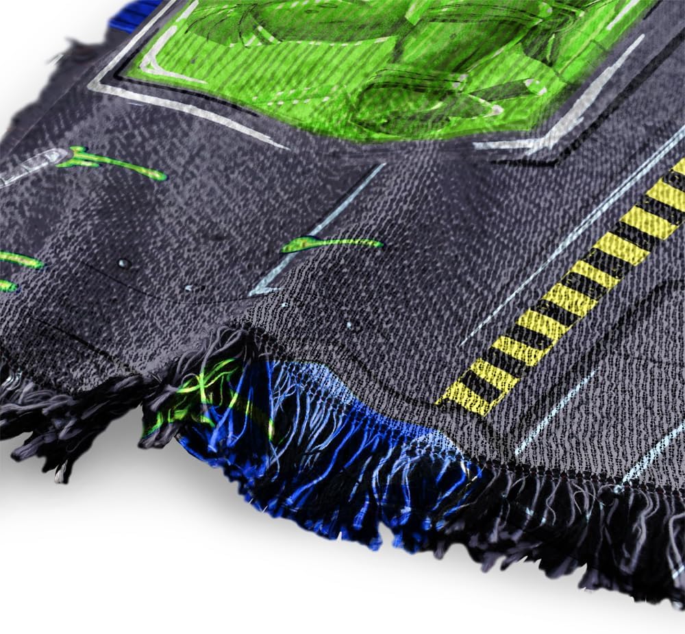 LOGOVISION Teenage Mutant Ninja Turtles: Mutant Mayhem Blanket, 50"x60" Sewer Tech Pattern Woven Tapestry Cotton Blend Fringed Throw Blanket