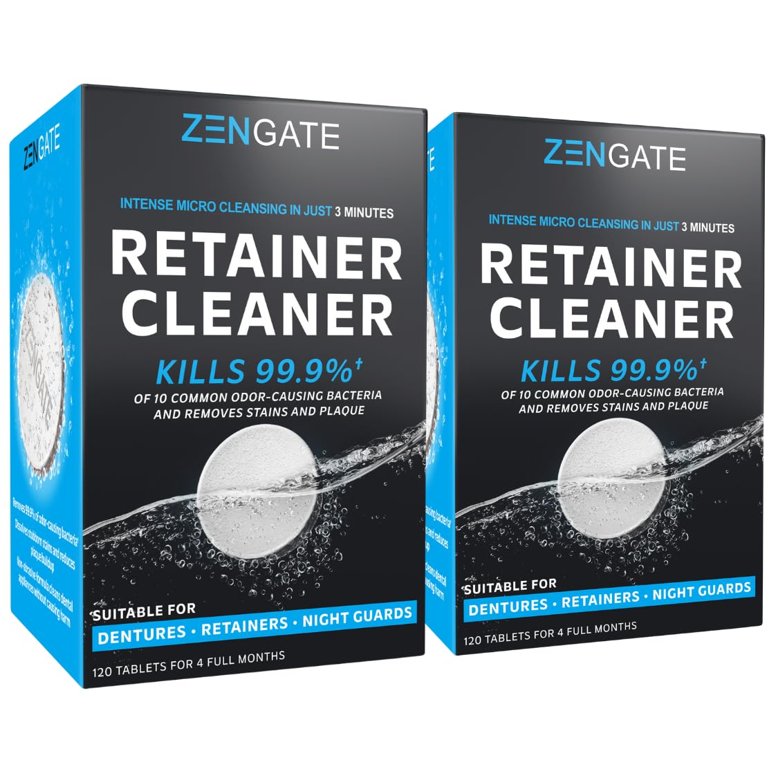 ZENGATE Retainer Cleaner Tablets Quick Clean for