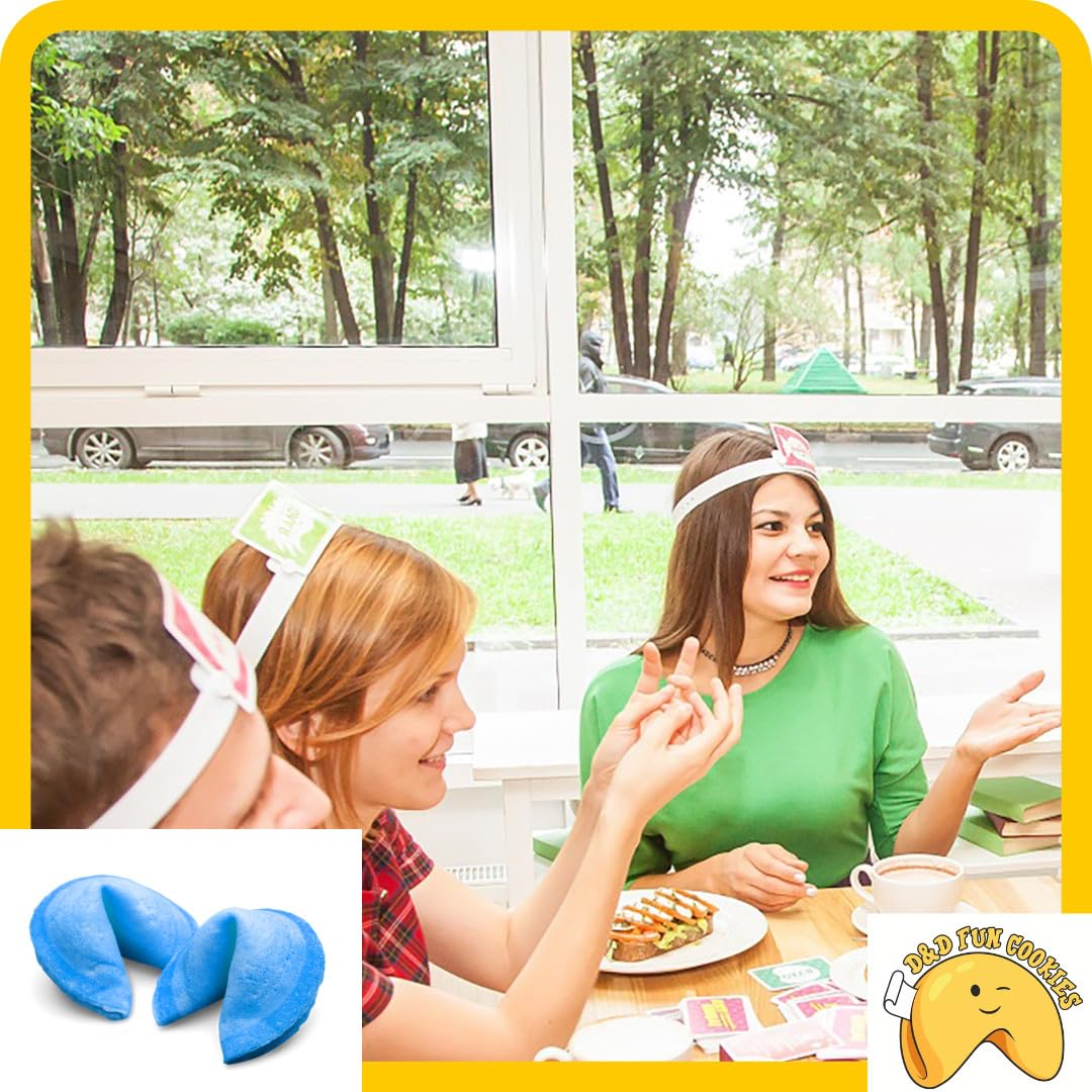 Biscotti cinesi della fortuna, biglietti della fortuna, biscotti blu, biscotti di ringraziamento, per regali, per ospiti, per feste, gusto vaniglia (100 pezzi)