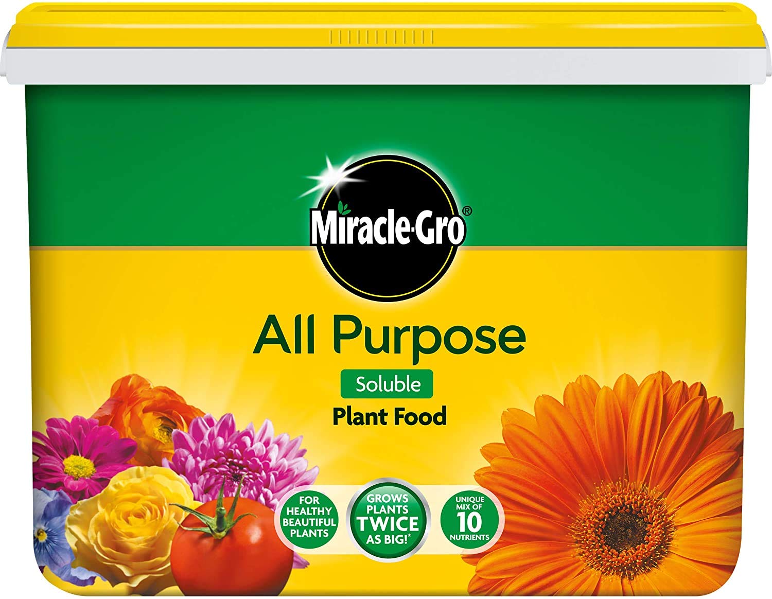 Miracle-Gro 3 x Water Soluble Plant Food Tub, 2 kg