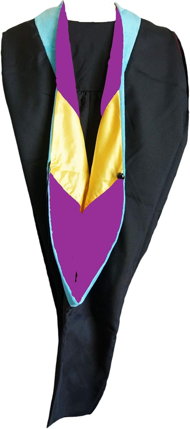 Education Master Hood Light Blue Graduation Master Degree Hood, Various College Colors Available - Image 3