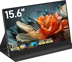 Monitor Portátil para Laptop de 16,1' Full Hd 1080P Monitor de Computador Duplo Usb C Hdmi com Alto-Falantes (OUN-P156)