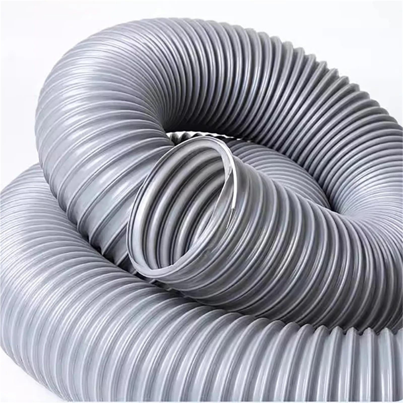 Tubo Flessibile Aspirazione Polveri, in Gomma PVC, in Plastica Grigio for Ventilazione e 30-100mm ID 1-5m Lunghezza(1 Meter, 60mm)(1 Meter,ID 80mm)