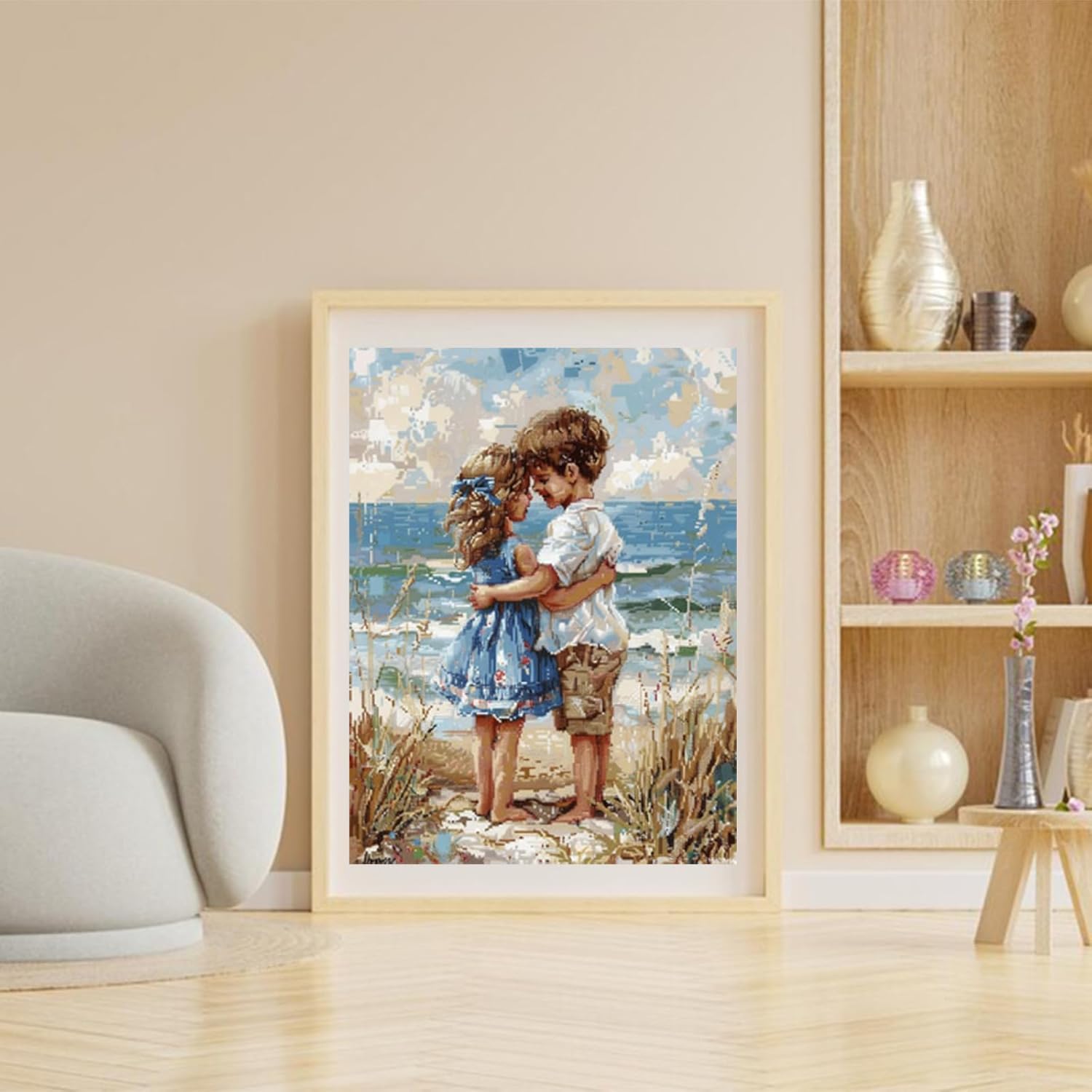 Beach Diamond Art, Diamond Painting Kits for Adults, DIY Full Diamond Painting Accessories, Gem Art Kits for Adults, Christmas Decor Diamond Painting Kits for Room Decor and Best Gifts 30x40cm