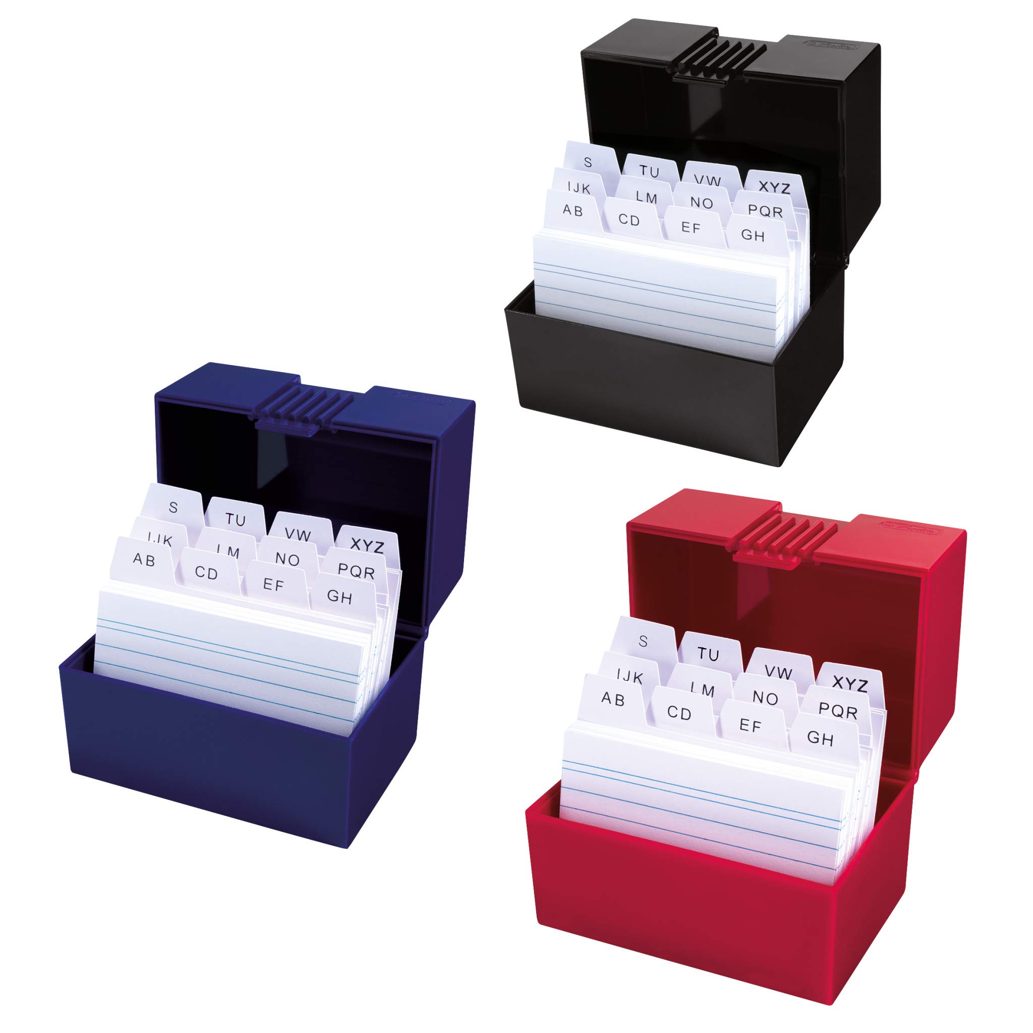 Herlitz A8 Index Card Box - Assorted Colours, 100 Sheets, Pack of 1