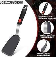 Vista 3 de Silicone Spatula Turner Set, 600°F Heat Resistant Kitchen Spatulas for Nonstick Cookware, BPA Free Cooking Utensils, Non Scratch Flexible Thin Edge