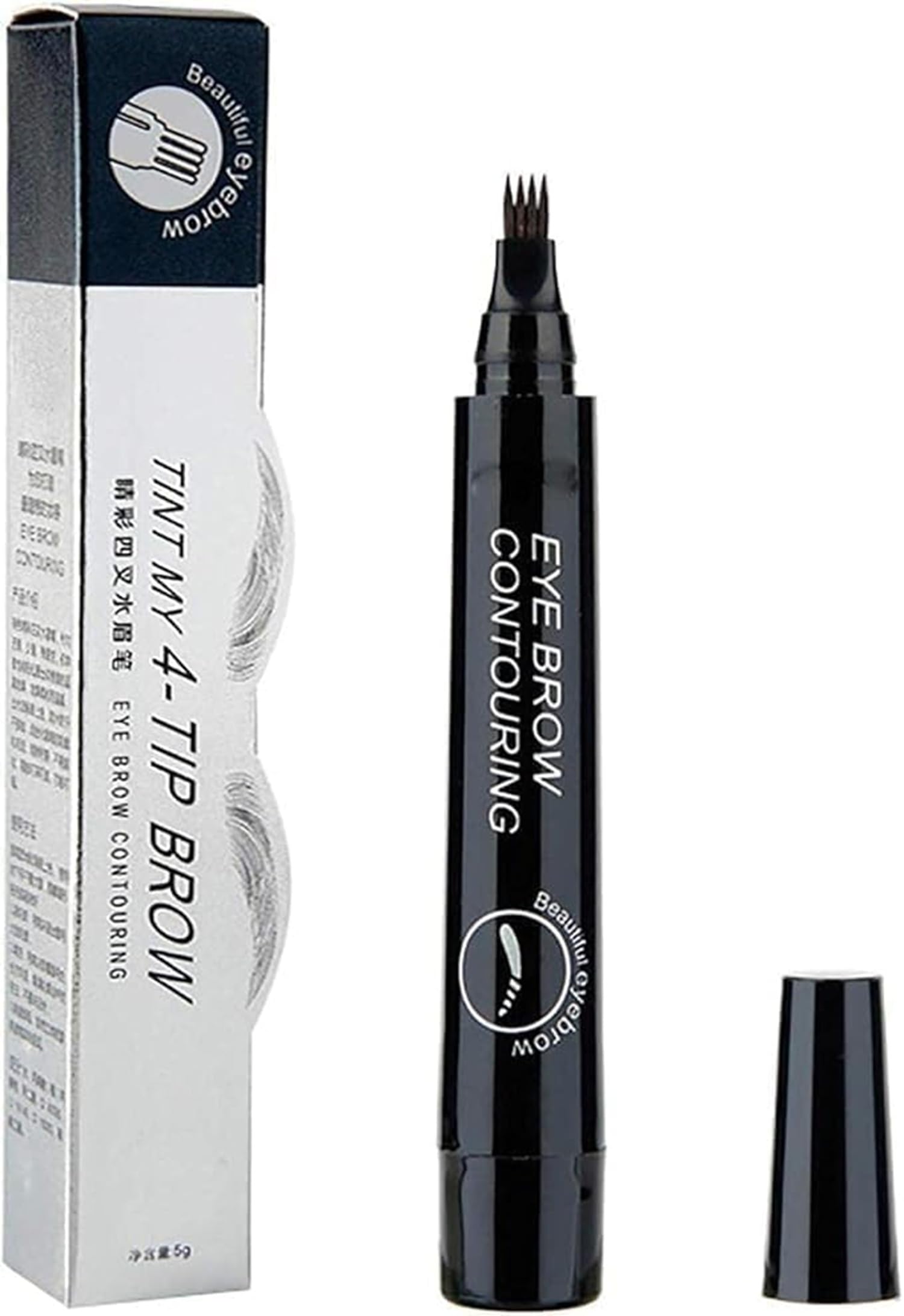 RUDSAA Magical Eyebrow Waterproof Brow Pencil, Eyebrow Contouring Pen,4 Tip Eye Brow Pencils for Women Makeup,natural & long-lasting finish 3d Microblading Eyebrow Pen Pencil,24h Smudge Proof (Black)-image-10