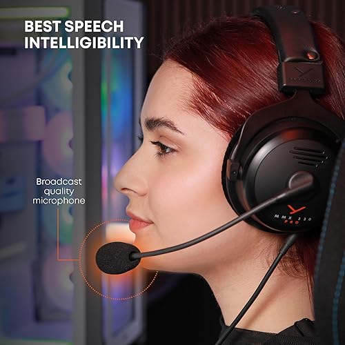 Miniatura 6 de beyerdynamic MMX 330 Pro Auriculares para juegos con respaldo abierto con controlador Stellar.45 y micrófono de condensador, auriculares con cable
