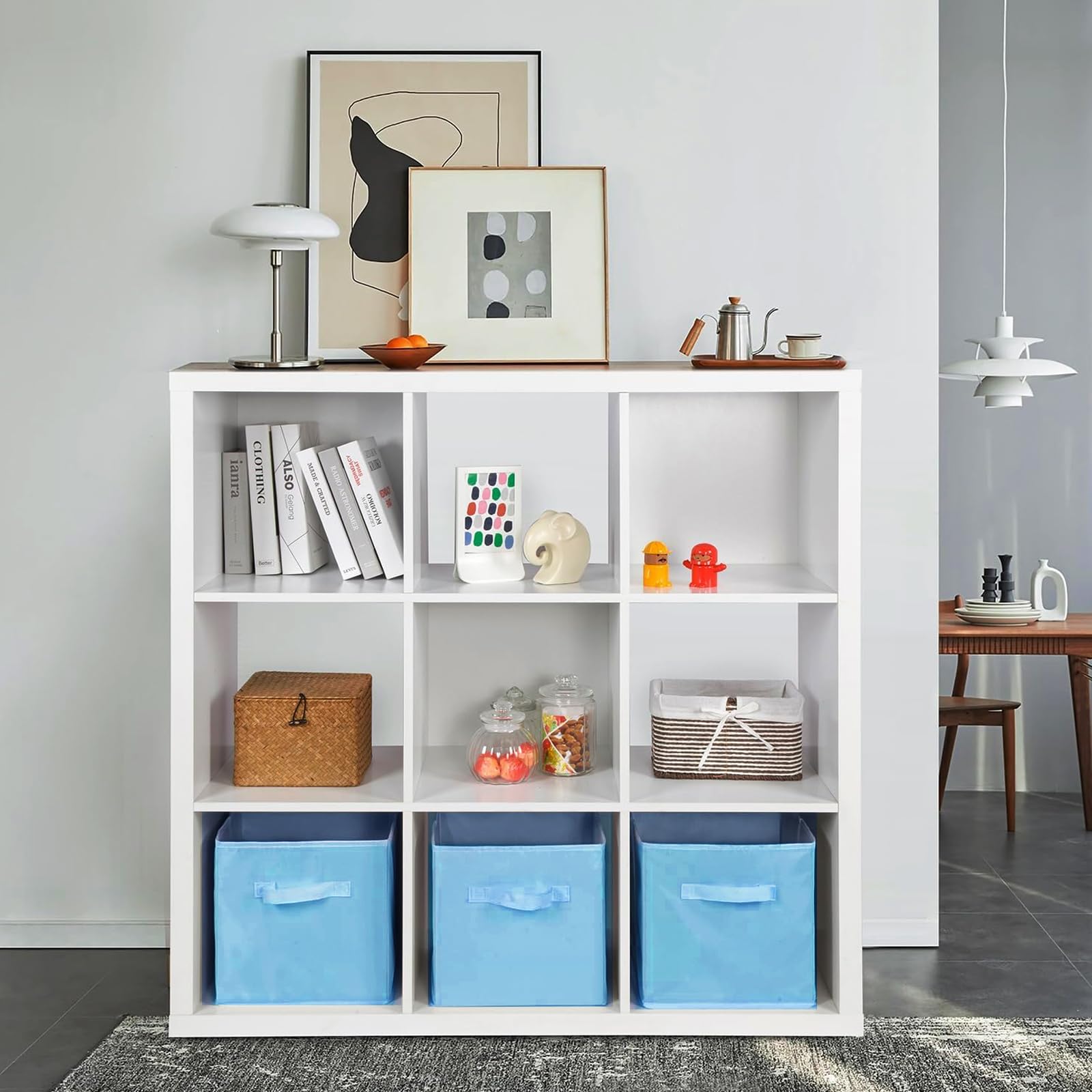 Contenedores de almacenamiento de tela, paquete de 6 organizadores plegables para armario, estantes y espacio vital, opciones de color pastel y oscuro, cajas de almacenamiento plegables con