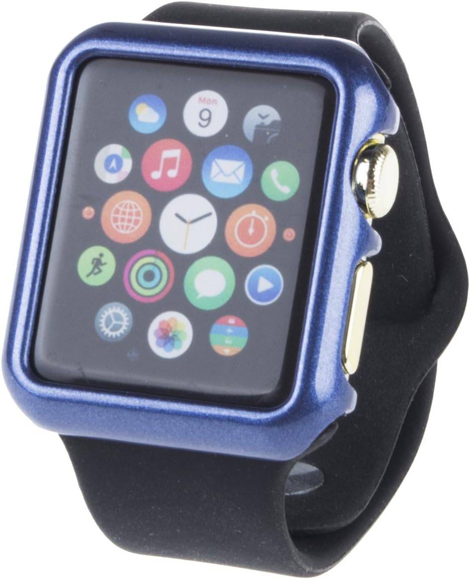 Heatvalley Hard Plastic Guard Bumper Protector Case for Apple Watch iWatch 42mm Dark Blue