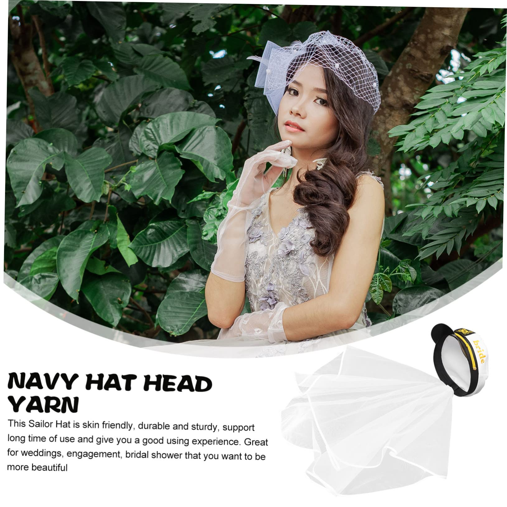 PRETYZOOM 5 Uds Sombrero De Nupcial Sombreros Despedida De Soltera Decoración Con Velo Diadema De Novia Velo Novia De Con De