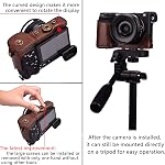 XEVN pour Sony a6400 Case, pour Sony a6000 Cas, prime PU Sac de boîtier en cuir pour Sony Alpha A6400 a6300 a6000 Fit 16-50 mm objectif, bracelet caméra de livraison et bracelet de poignet, A6000
