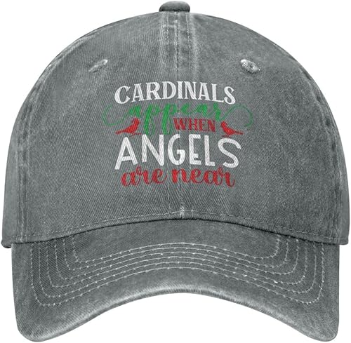 Miniatura 8 de Gorra de béisbol con diseño de cardenal para mujer, diseño con texto en inglés When Angel are Near