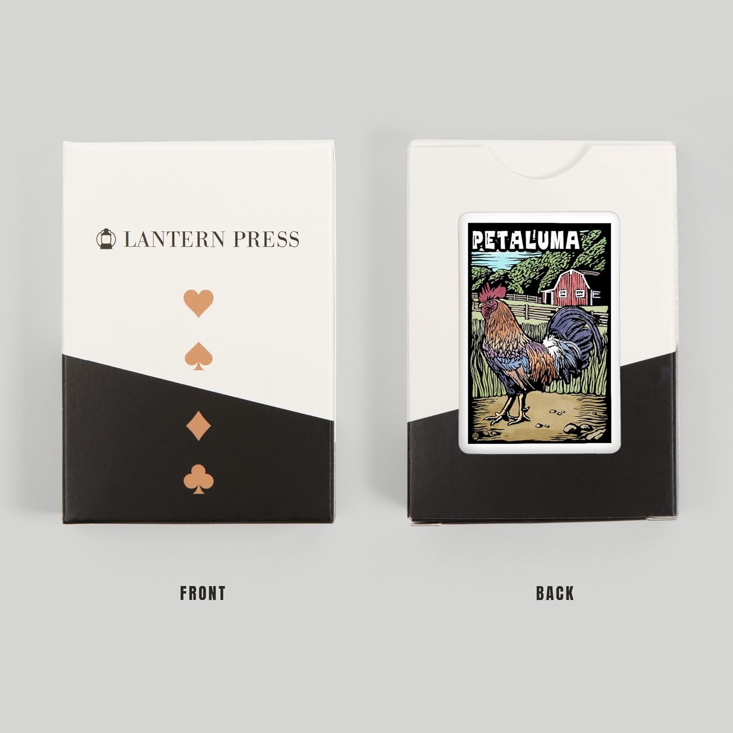 Lantern Press Petaluma, California, Rooster, Scratchboard, 52 Playing Cards for Adults, Poker Size Card Deck
