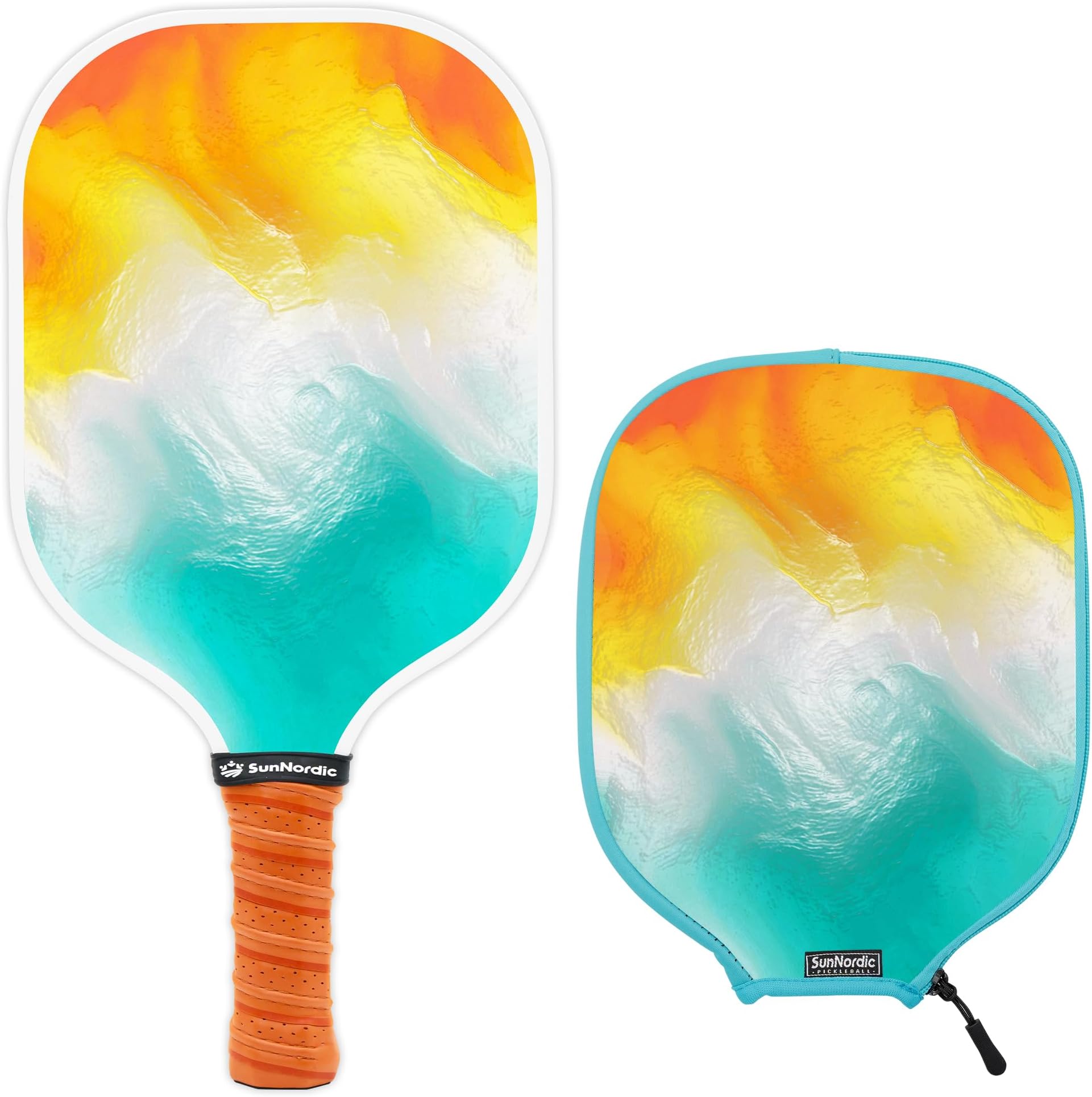 SunNordicPickleball Paddles, USAPA Approved Carbon Fibre Surface Pickleball Set with Pickleball Rackets & Neoprene Pickleball Cover, Pickle Ball Paddle Set for All Levels