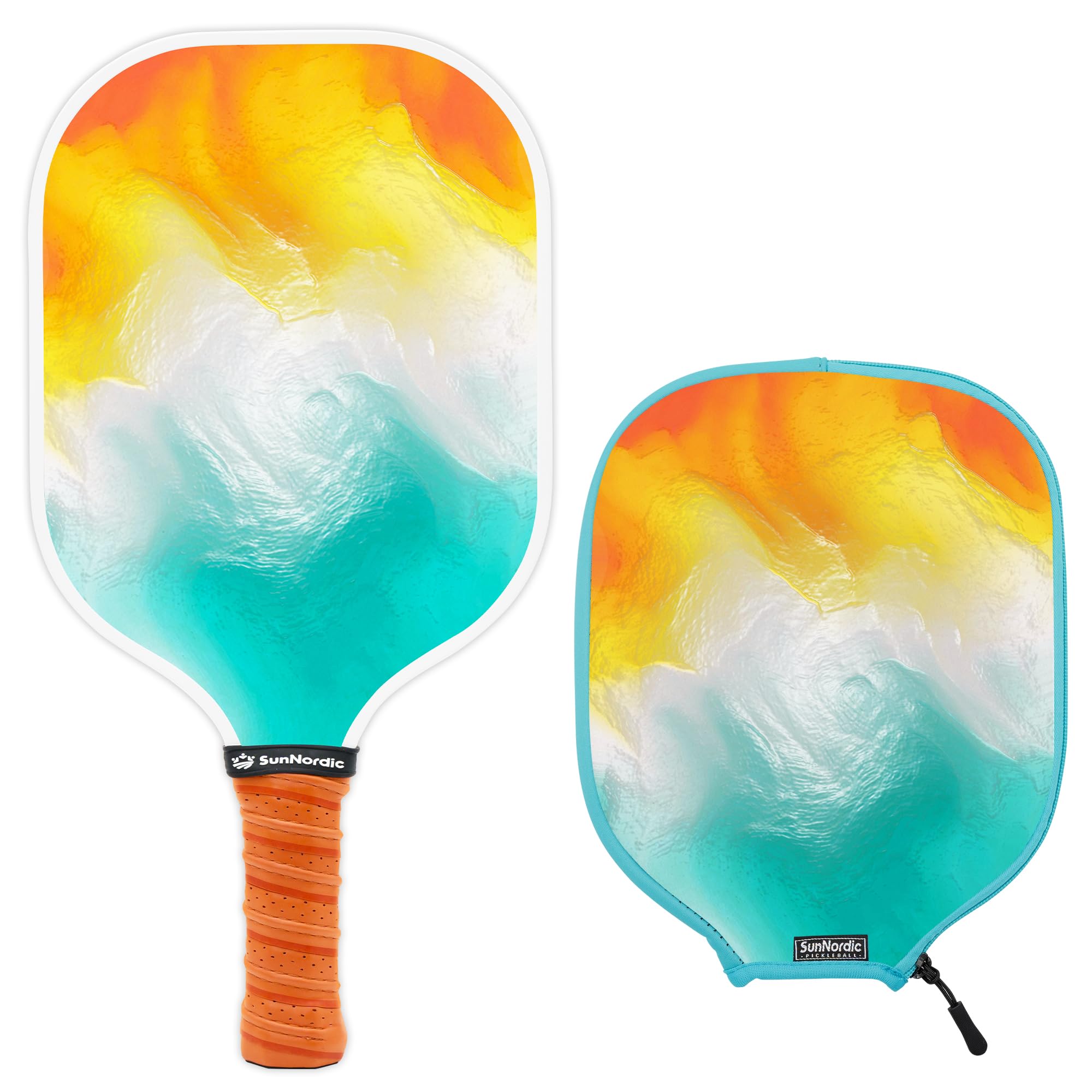 SunNordicPickleball Paddles, USAPA Approved Carbon Fibre Surface Pickleball Set with Pickleball Rackets & Neoprene Pickleball Cover, Pickle Ball Paddle Set for All Levels