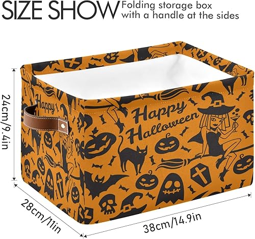 Miniatura 27 de AUUXVA Cesta de almacenamiento del antiguo Egipto, caja de almacenamiento de lona duradera plegable para juguetes, cesta organizadora con asas