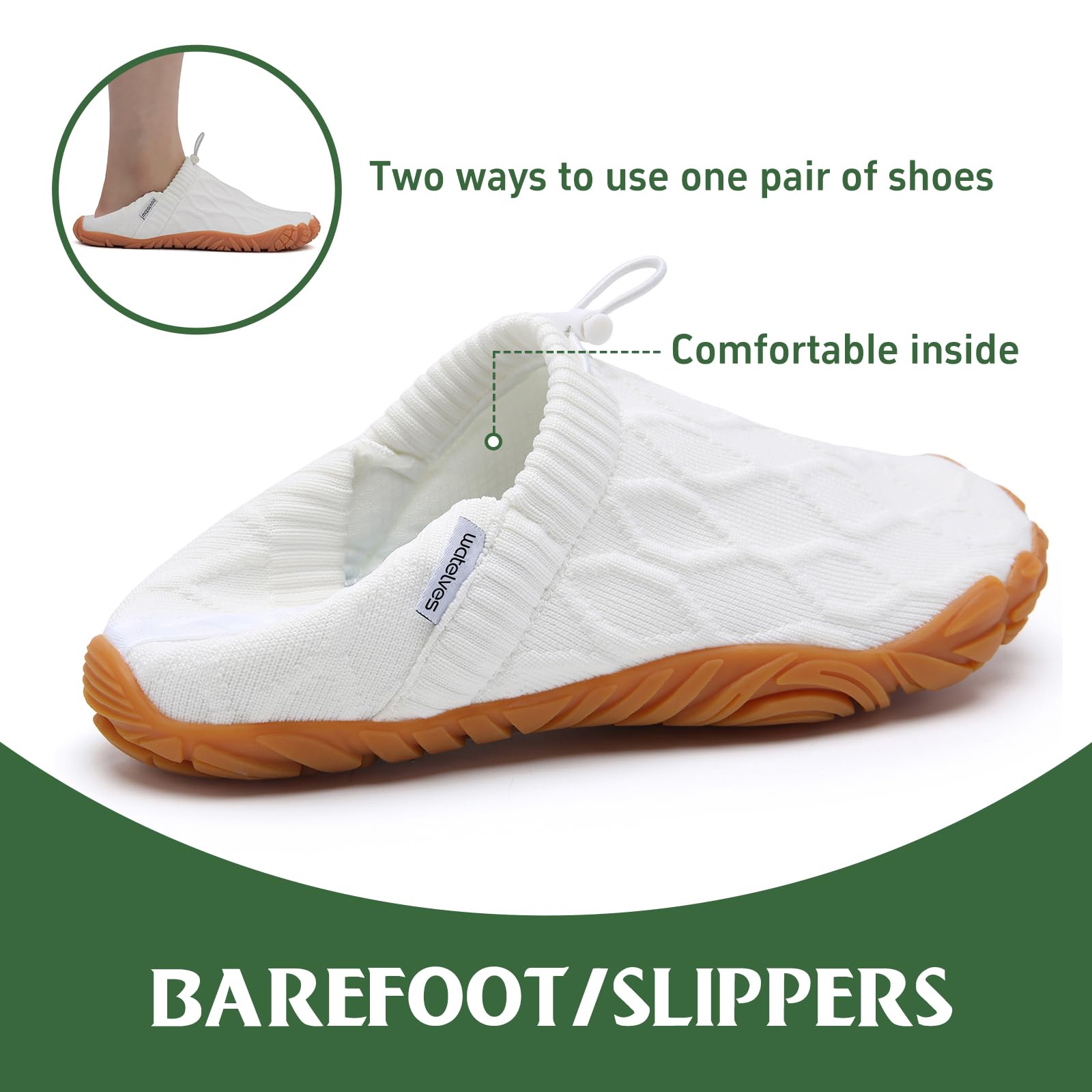 WateLves Scarpe da donna a piedi nudi, scarpe leggere, scarpe a piedi nudi, pantofole da uomo, con punta larga, minimalista