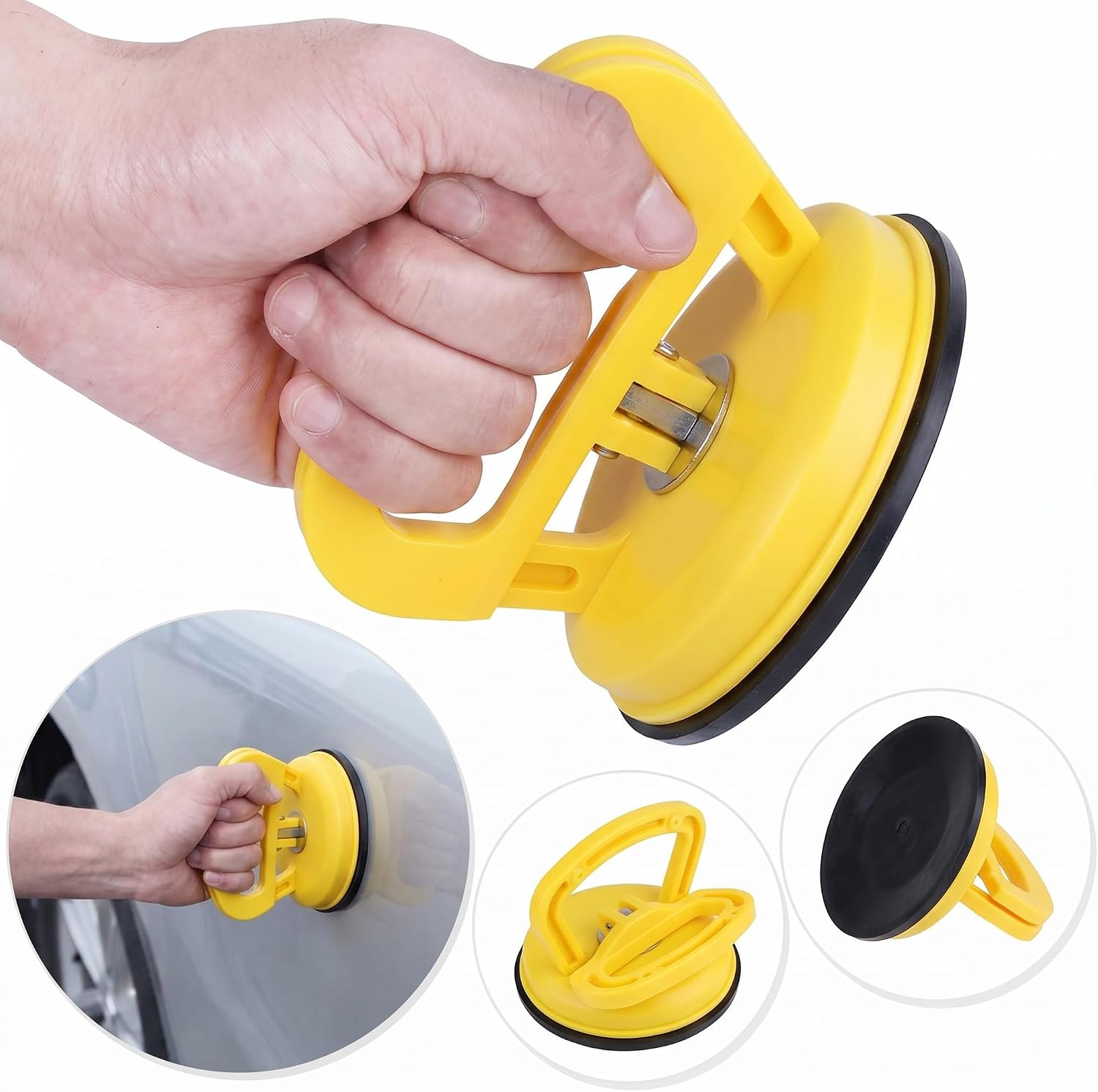3 Pack Car Dent Puller Suction Cup (Yellow+Orange, L)