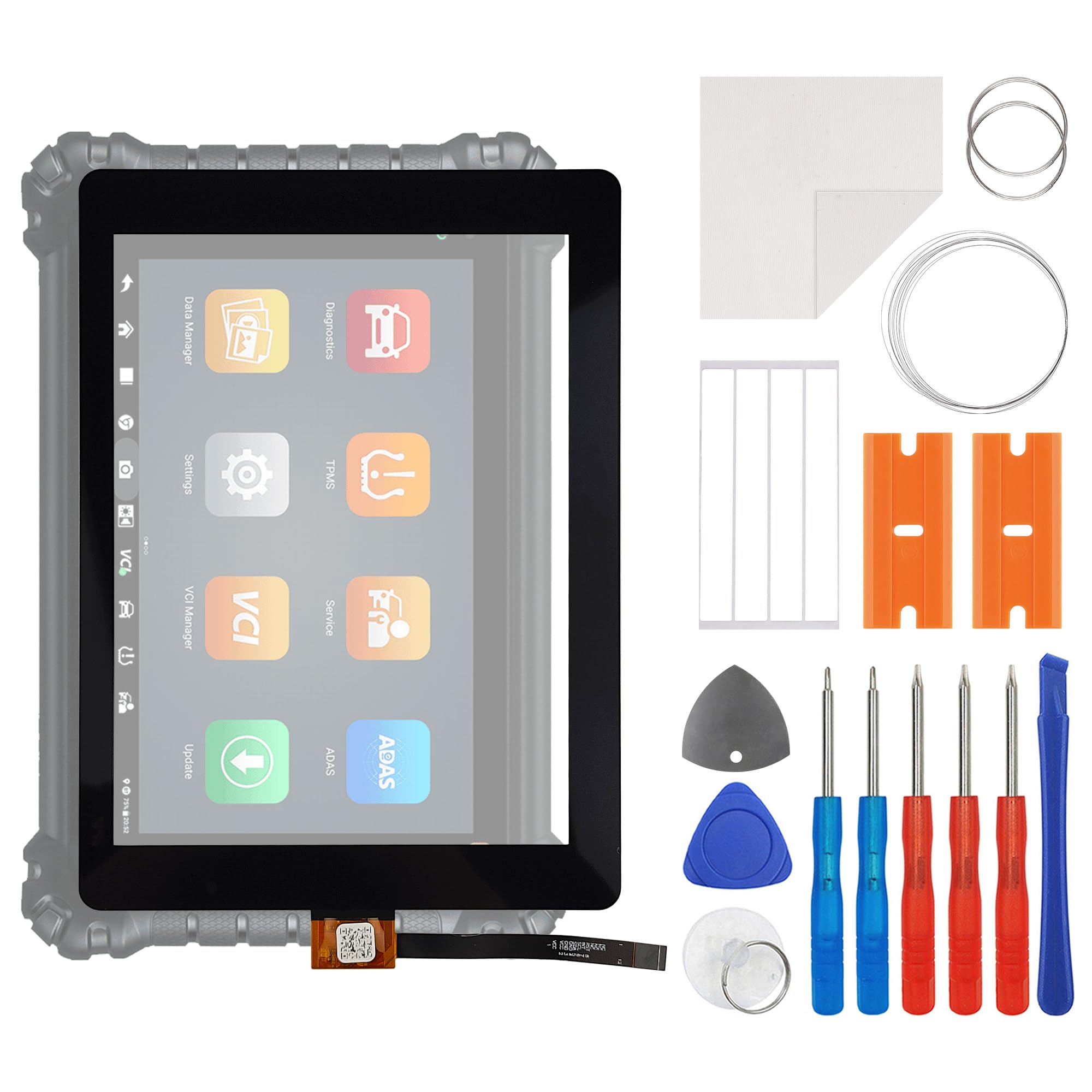 Lentille avant MaxiSys MS906 avec OCA et kit de réparation pour écran de diagnostic
