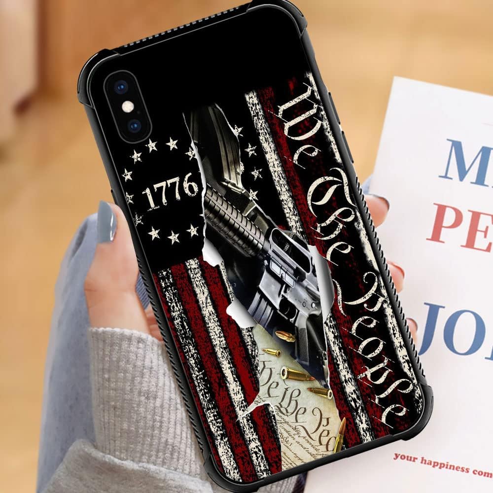 DJSOK Compatible with iPhone XR Case，Design Pattern Back Bumper Anti Scratch Reinforced Corners Soft TPU Caver,Cases for Men Women-Classic American Flag 1776 We The People - Image 6