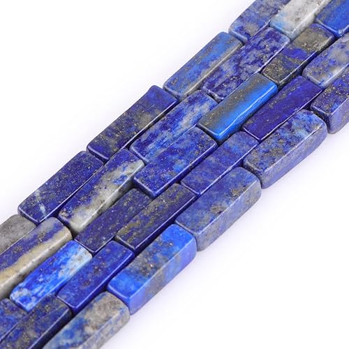 GEM-Inside - Tubo cuadrado rectangular de jaspe lapislázuli azul natural de 0.157 x 0.512in, cubo de columna cuboide, cuentas de piedra de chakras