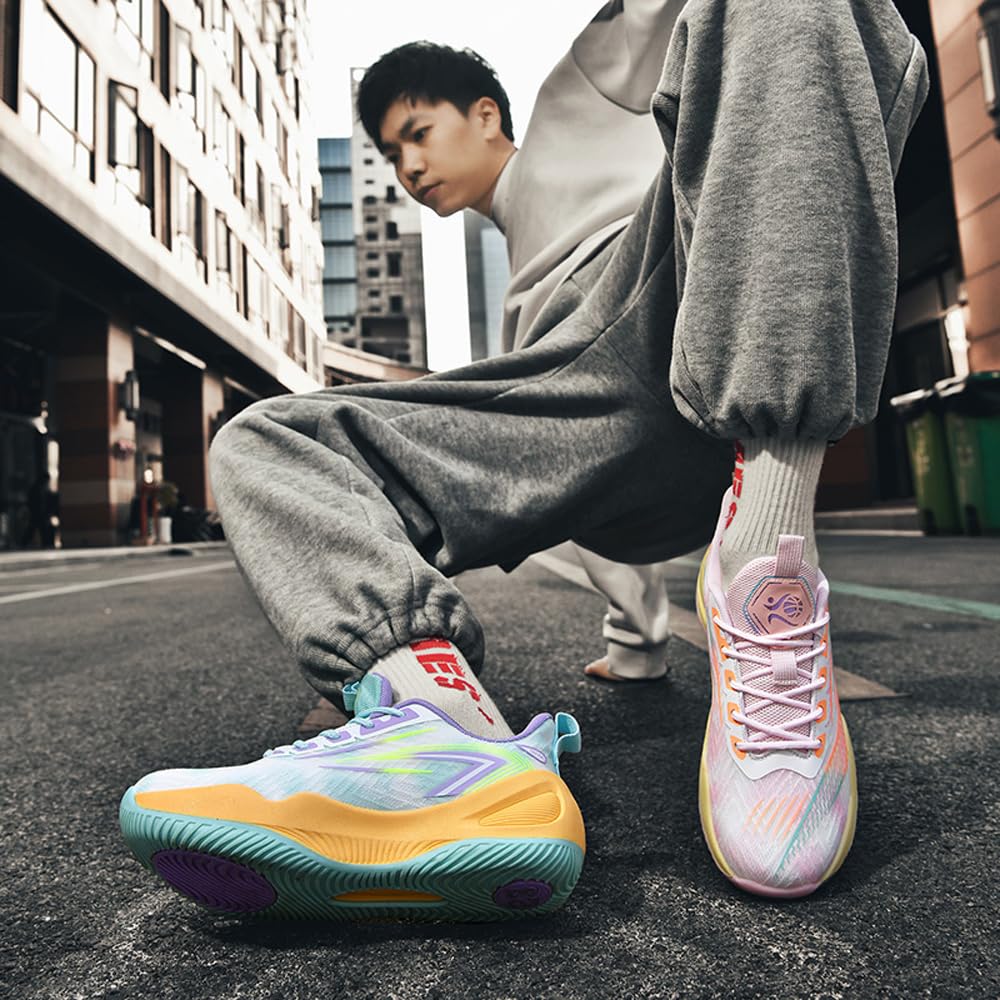 Basketballschuhe, Herren Sportschuhe, rutschfest, verschleißfest, atmungsaktiv (yuanyang897,37)