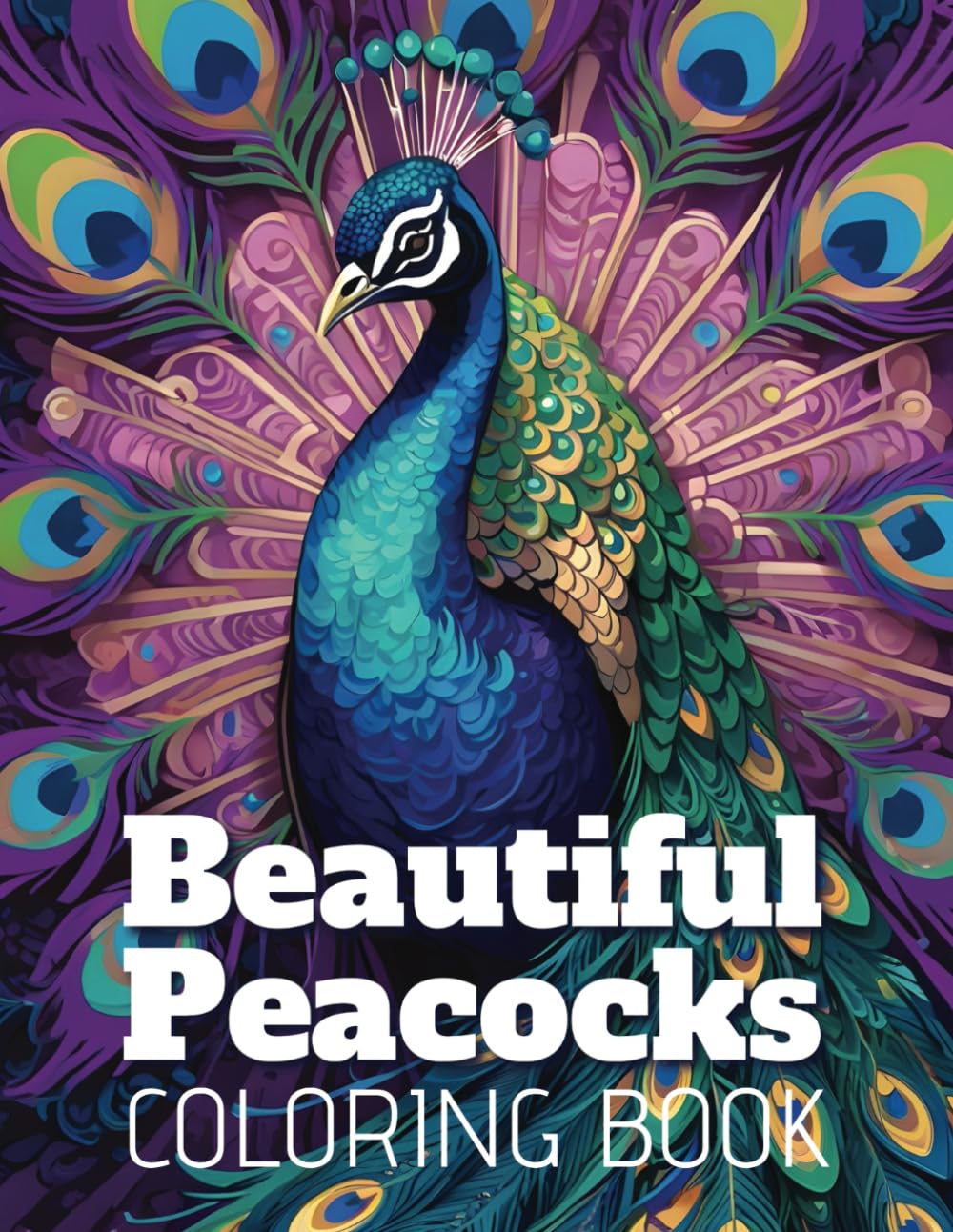 Beautiful Peacocks Coloring Book: Calming coloring book for kids & teens, Adult Coloring book of Peacock inspired art, Anti-stress colouring.