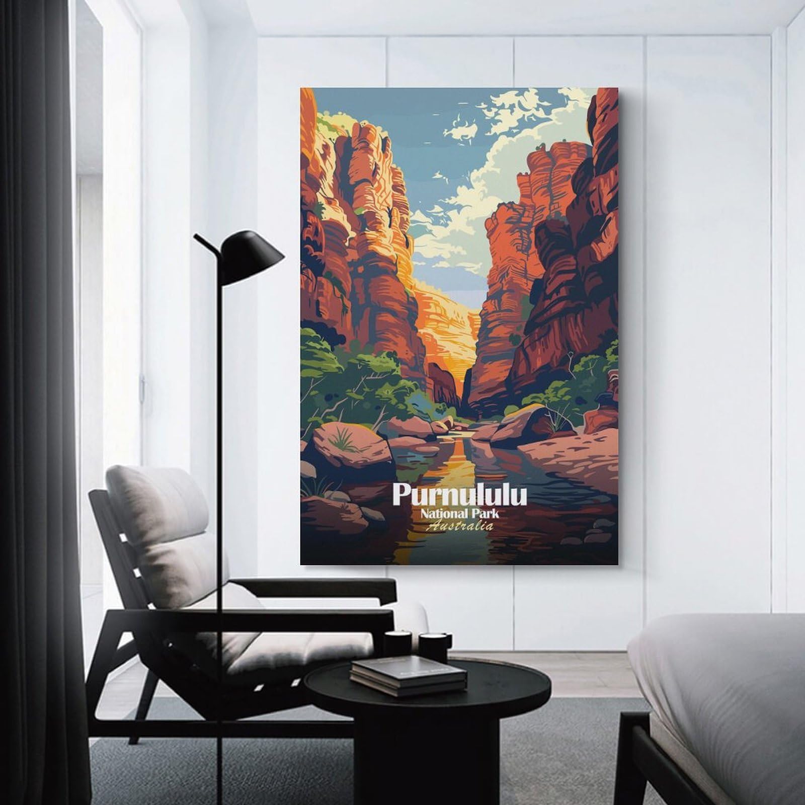 Junmoney Decorative Wall Artwork Purnululu National Park Australia Illustration, 20x30inch(50x75cm), for Calm Bedrooms, Home Corners Or Flats, An Easy Wall Refresh for Bedrooms