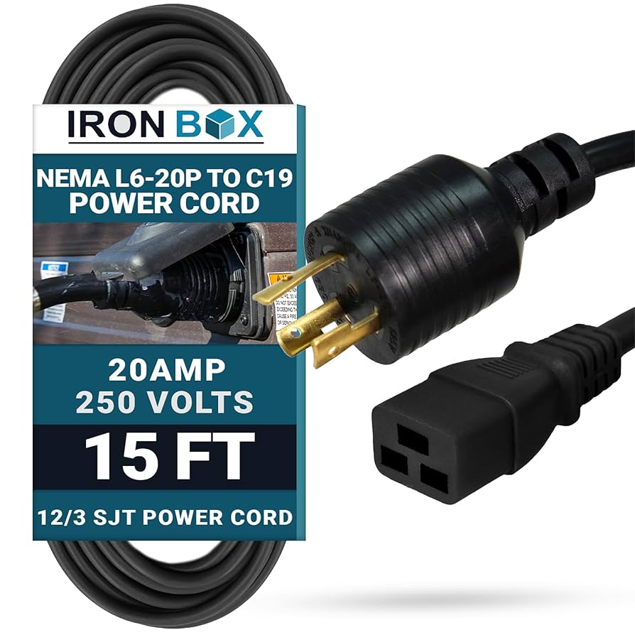 Amazon.com: IronBox Electric NEMA L6-20P to C19 Power Cord