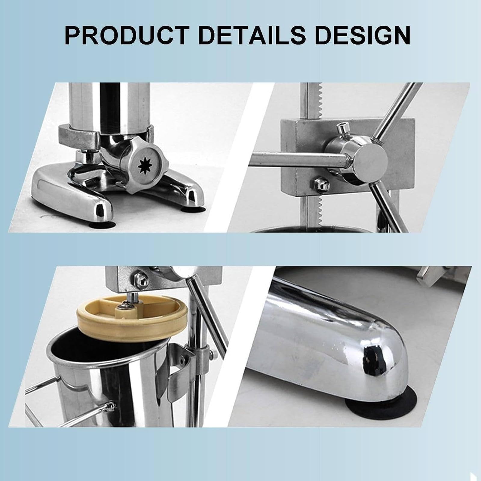 Máquina manual de acero inoxidable para churros y donas con relleno de mermelada, ideal para panaderías, tiendas de postres y uso doméstico