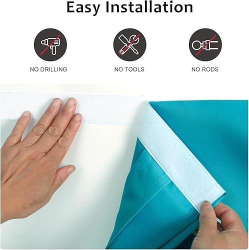 Miniatura 3 de WdFour - Cortinas para oscurecer la habitación, para ventana de puerta y puerta de cristal, cortina lateral para puerta delantera, 12 pulgadas de