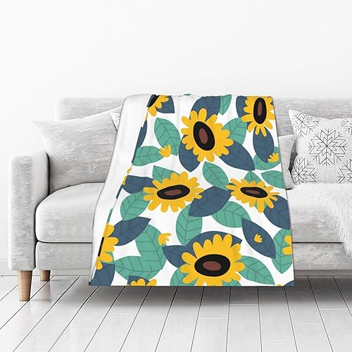 Miniatura 2 de Manta de girasol para mujer, suave manta de forro polar de verano de 50 x 40 pulgadas, manta ligera de viaje para cama, sofá, bonita decoración del