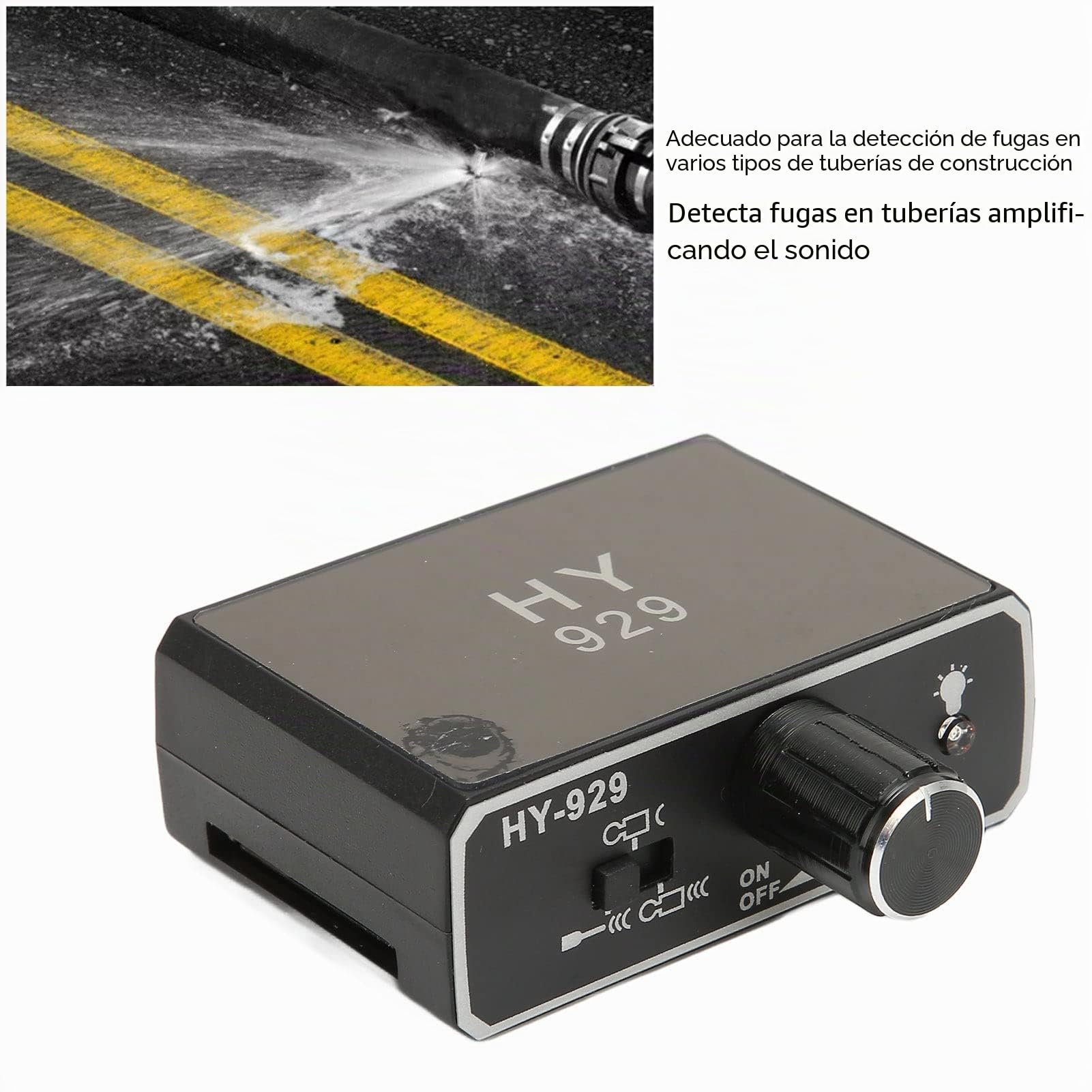 Fockety Detector de Fugas de Agua, Detección de Fugas de Agua a Batería con Sondas Duales Y Auriculares, Detector de Fugas de Tuberías de Agua Subterránea de Alta Resistencia para Interiores Y(#2)