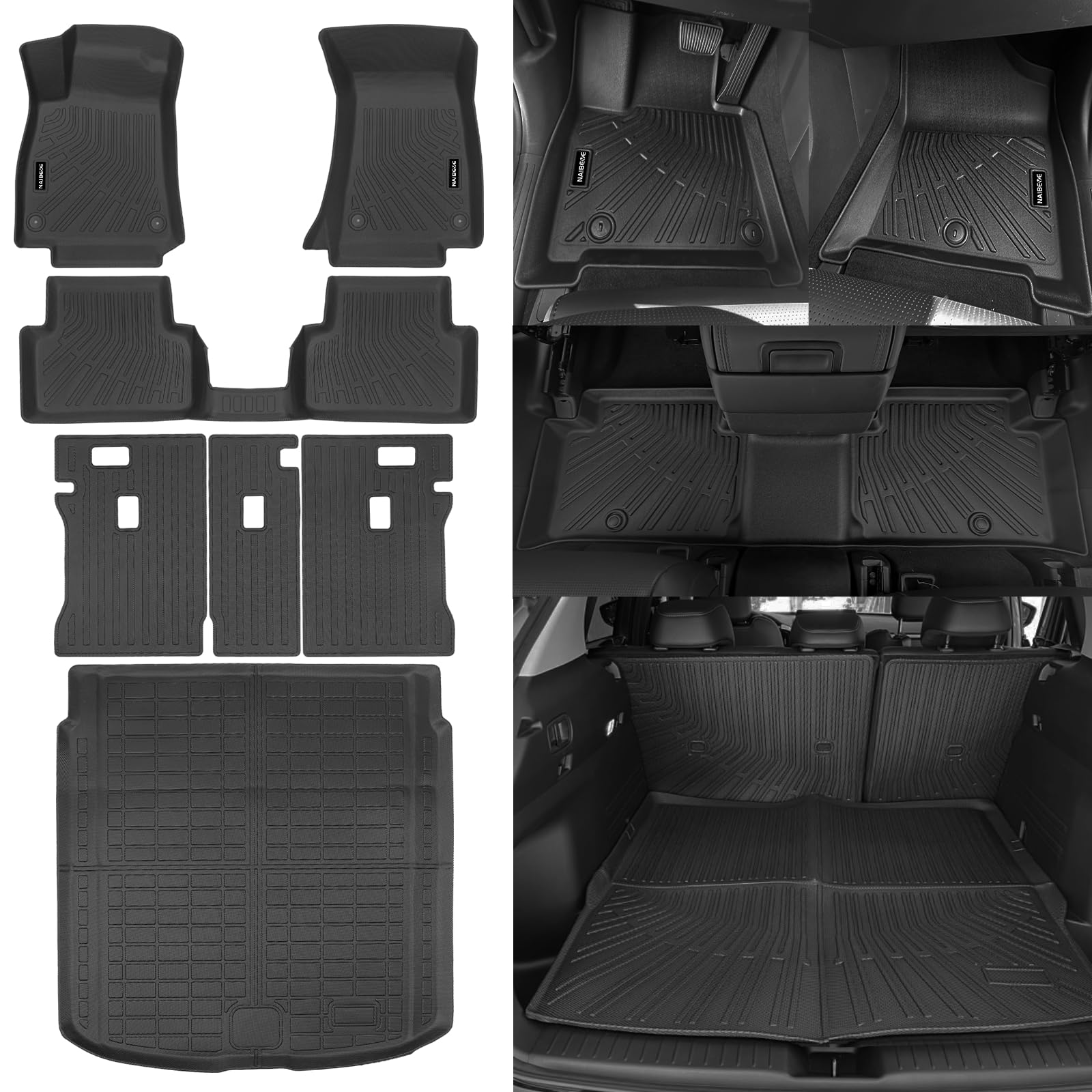 naibeve floor mats for audi a5/s5 2025 2026 - all weather for audi a5 floor mats trunk mat backrest mats protector accessories